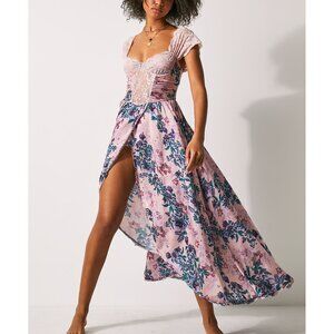 FREE PEOPLE Bad For You Maxi Bodysuit / Dusty Rose Combo